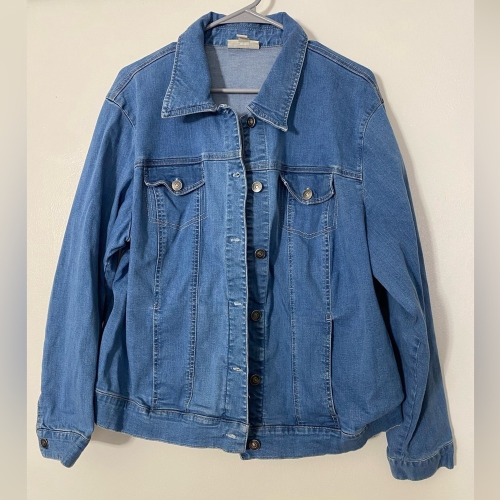 Appleseed’s Womens 1X Blue Denim Jacket